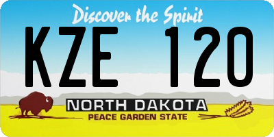ND license plate KZE120