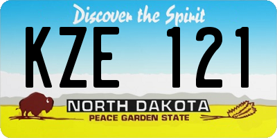 ND license plate KZE121