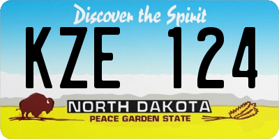 ND license plate KZE124