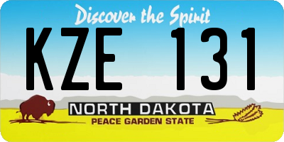 ND license plate KZE131