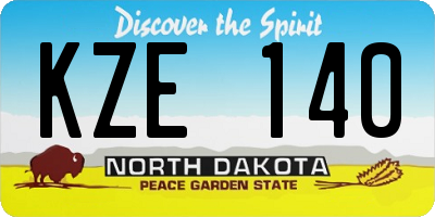 ND license plate KZE140