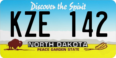 ND license plate KZE142