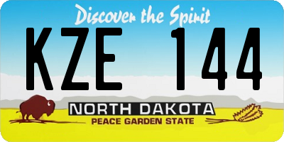 ND license plate KZE144