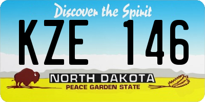 ND license plate KZE146