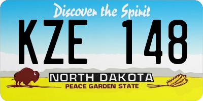 ND license plate KZE148