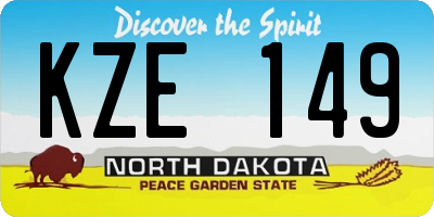 ND license plate KZE149
