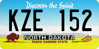 ND license plate KZE152