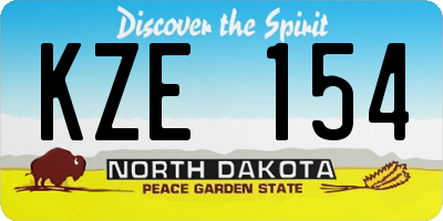 ND license plate KZE154
