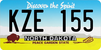 ND license plate KZE155