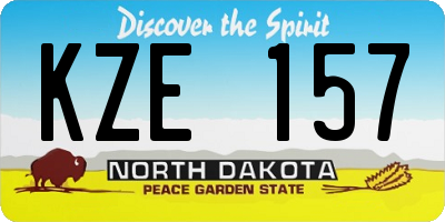 ND license plate KZE157