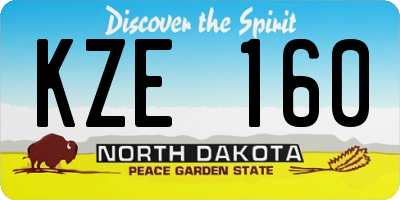 ND license plate KZE160