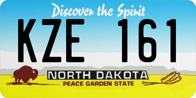 ND license plate KZE161