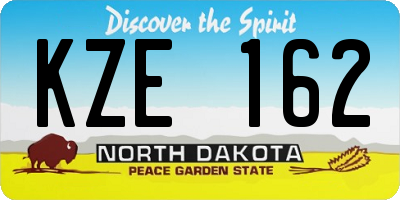 ND license plate KZE162