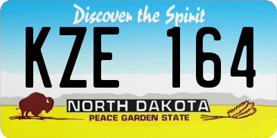 ND license plate KZE164