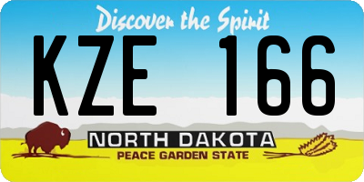 ND license plate KZE166