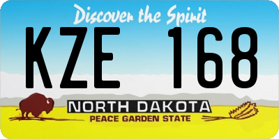 ND license plate KZE168