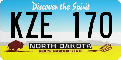 ND license plate KZE170