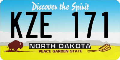 ND license plate KZE171