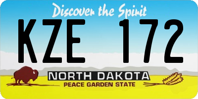 ND license plate KZE172