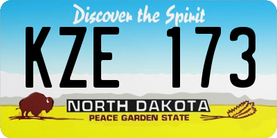 ND license plate KZE173