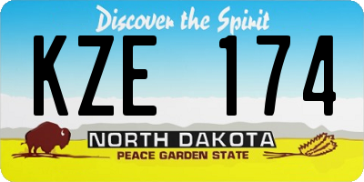 ND license plate KZE174