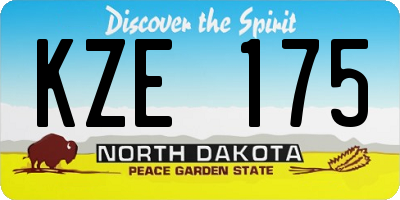 ND license plate KZE175