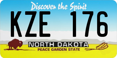ND license plate KZE176