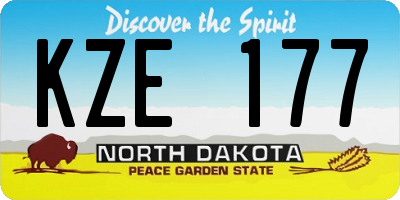 ND license plate KZE177