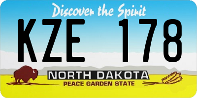 ND license plate KZE178