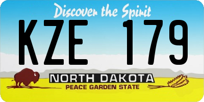 ND license plate KZE179