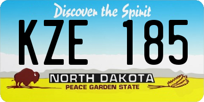 ND license plate KZE185