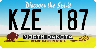 ND license plate KZE187