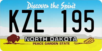 ND license plate KZE195