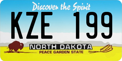 ND license plate KZE199