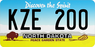 ND license plate KZE200