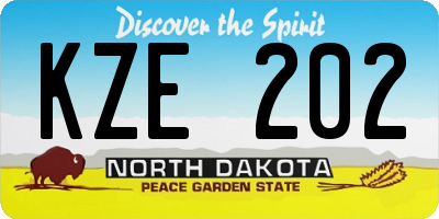 ND license plate KZE202