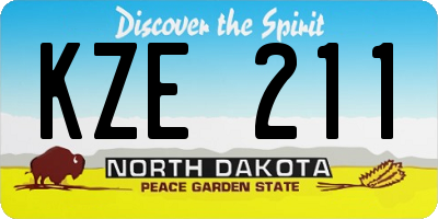 ND license plate KZE211