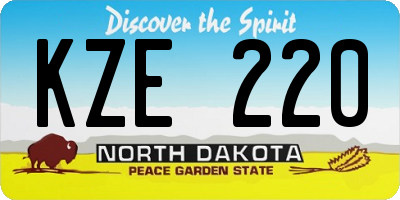 ND license plate KZE220