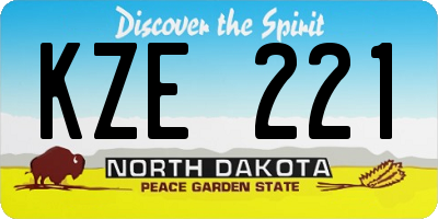 ND license plate KZE221
