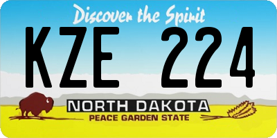 ND license plate KZE224