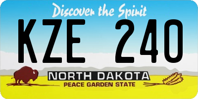 ND license plate KZE240