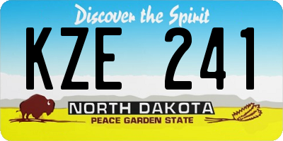 ND license plate KZE241