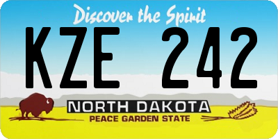 ND license plate KZE242