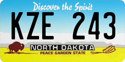 ND license plate KZE243