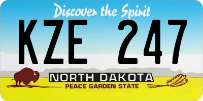 ND license plate KZE247