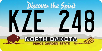 ND license plate KZE248