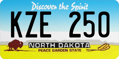 ND license plate KZE250