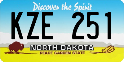 ND license plate KZE251