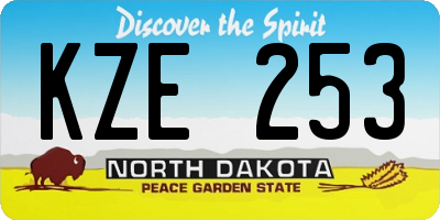 ND license plate KZE253