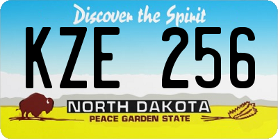 ND license plate KZE256